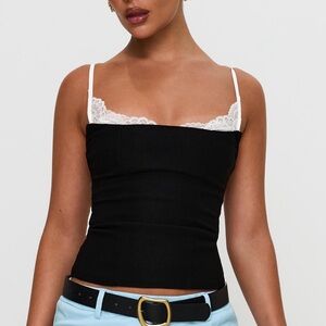 Princess Polly Renaissance Corset Lace Top Black / White Sz 4